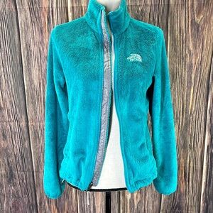 ⭐️North face fleece full zip jacket size XS teal green